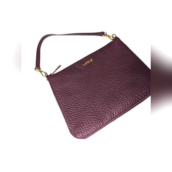 LODIS Crossbody Emily Italian Leather Convertible Chain Strap Red Wine - Picture 7 of 7